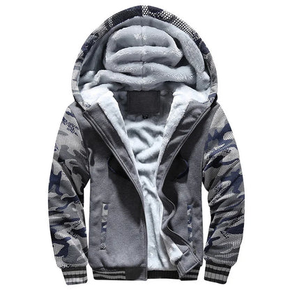Men's Jacket Camouflage Thicken Winter Jackets for Men Fleece Long Sleeve Coat Man Casual Hoodies Streetwear Men's Coats.