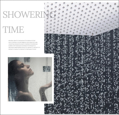 Chrome Rainfall Shower Faucet Set Bathroom Stainless Steel Wall Mounted Concealed 16 Inch Shower System Hot Cold Water Mixer Tap