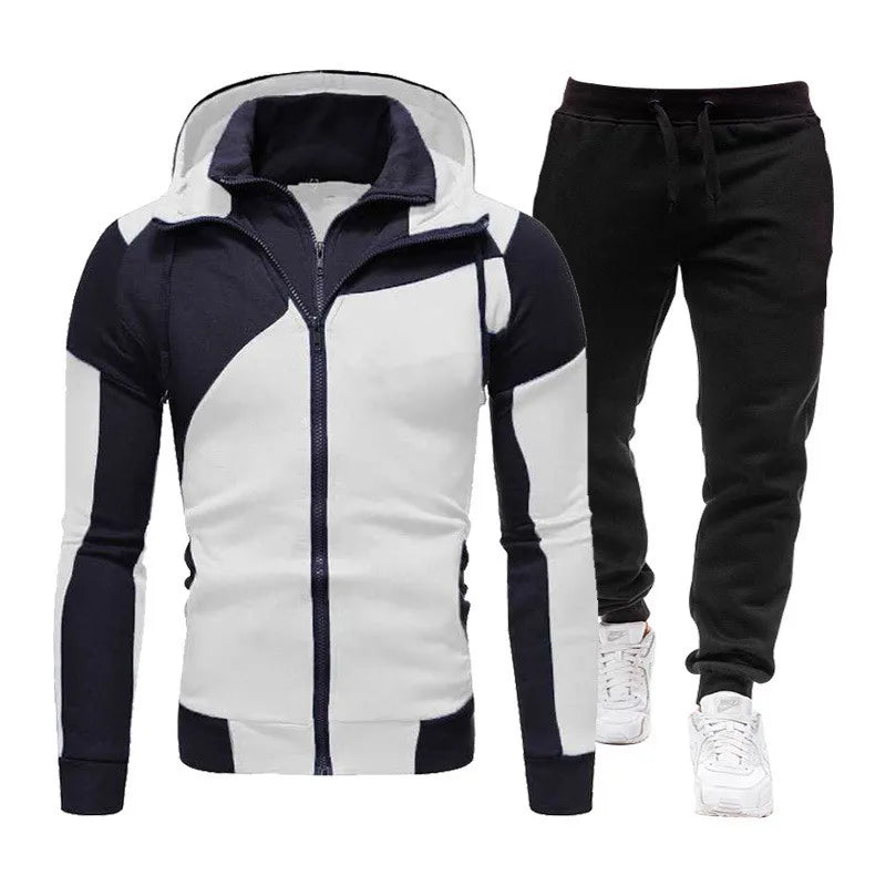 Spring Autumn 2020 Men's Sweat Suit Set Tracksuit Men Outfit Full Sleeve Tops with Hood Outdoor Sport Wear Men's Hooded Suit