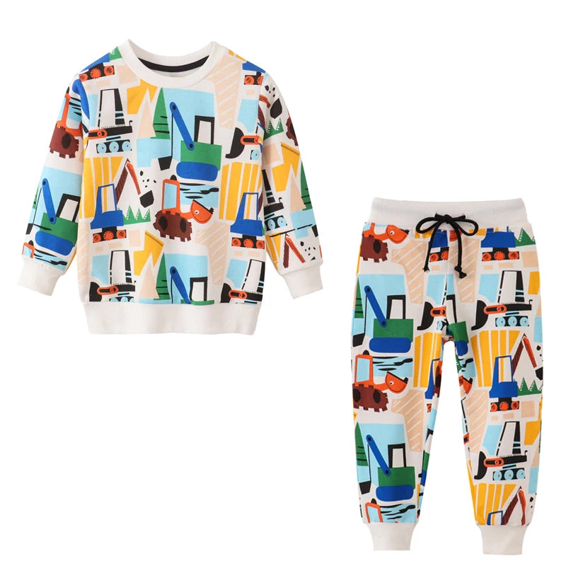 Little maven Spring Suit for Boys Clothing Sets Animal Elephant Boys Boutique Outfits 4Years Kids Clothes Cotton Sweatshirt Pant.