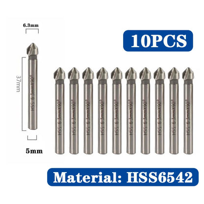 HSS Fasen Anfasen Cutter Schaftfräser Werkzeug Senker Bohrer Set Zu Holz Stell Fasen Cutter Power Tool 3 Flöte 90 grad