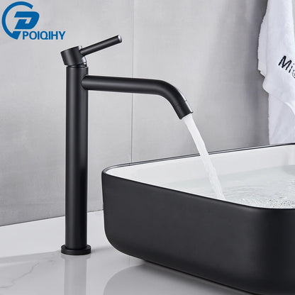 Black Basin Faucet Bathroom Washbasin Water Mixer Tap Hot Cold Water Basin Sink Tap Bathroom Faucet Tap Brushed Gold Faucet