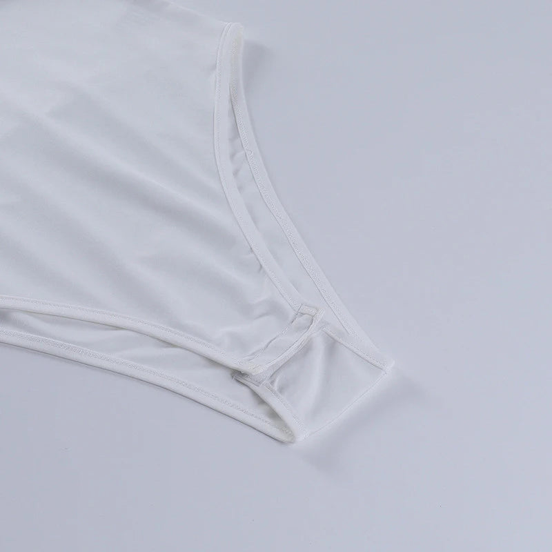 commute elegantly one shoulder tops streetwear bodysuits clothes catsuit size summer sexy bodysuit women body blanc femme