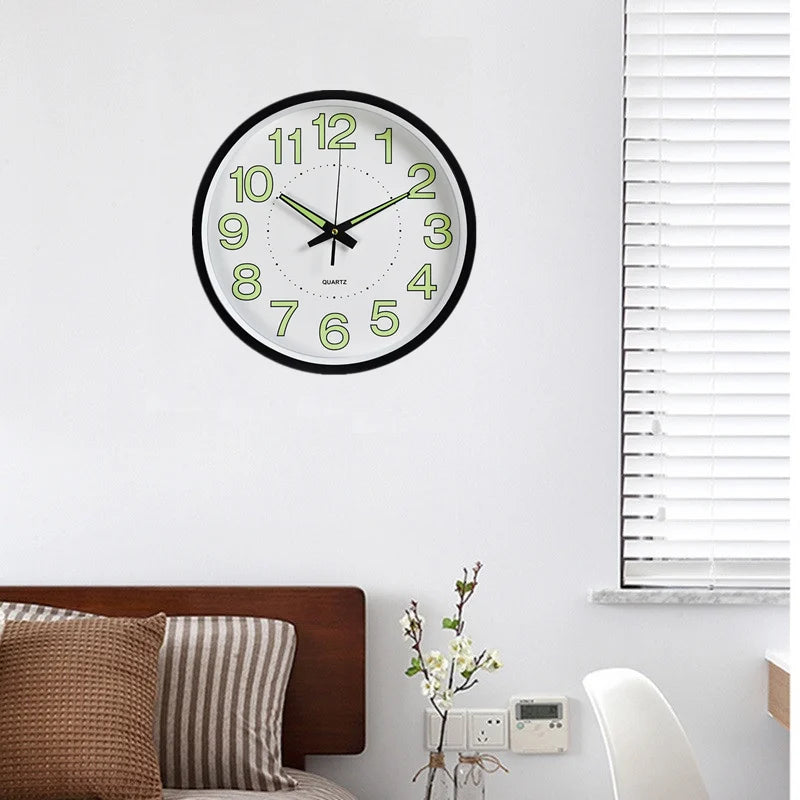 30cm Minimalistischen Wanduhr Moderne Design Glowing in the Dark Baby Zimmer Hängen Uhr Uhren Klok Nacht Wohnzimmer wohnkultur