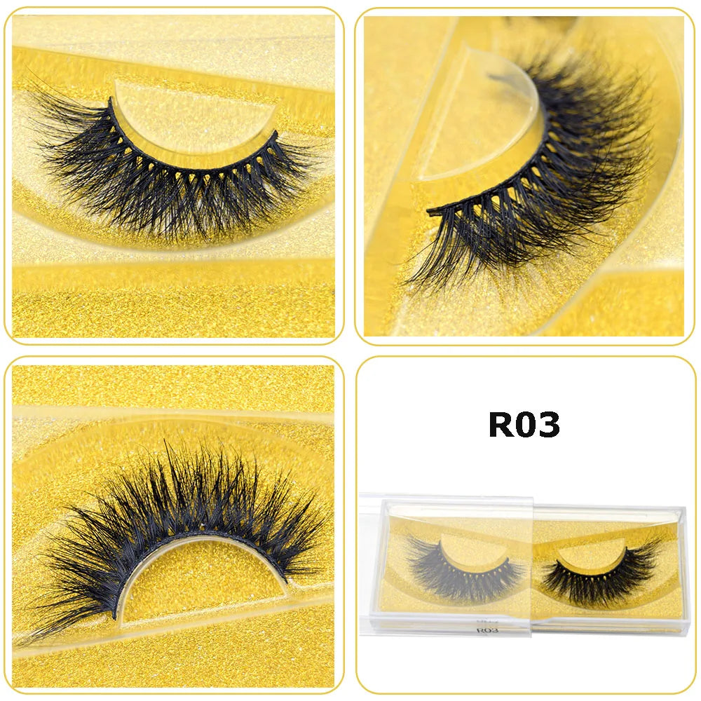 Mink Eyelashes Hand Made Crisscross False Eyelashes Cruelty Free Dramatic 3D Mink Lashes Long Lasting Faux Cils for Makeup Tools