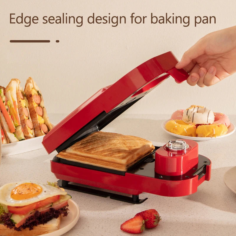 220V Electric Sandwich Maker Timed Waffle Maker Toaster Baking Multifunction Breakfast Machine takoyaki Pancake Sandwichera 600W.