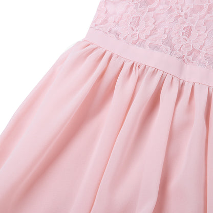 Sommer Mode Blume Mädchen Kleid Hochzeit Geburtstag Party Kinder Lange Kleid Vestido Elegante Halter Neck Floral Spitze Prinzessin Kleid