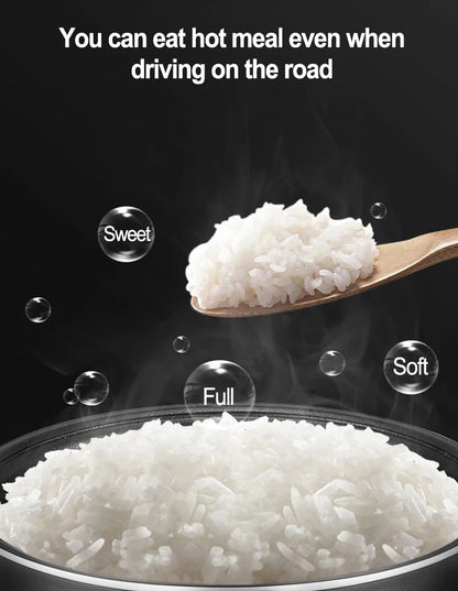 12V 24V Mini Car Rice Cooker 1.6L  car trucks electric soup porridge cooking machine food steamer warmer fast heating lunch box.