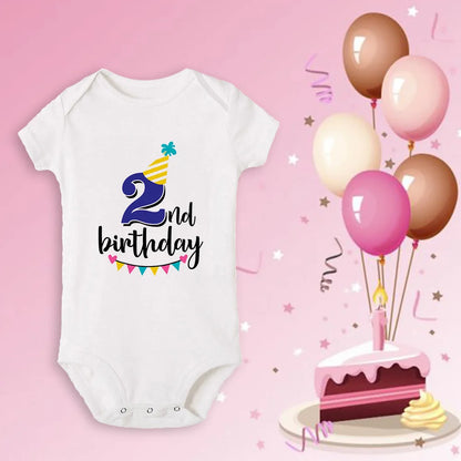 Neugeborenen Baby Ein Jahr Alt Geburtstag Bodys Jungen Mädchen Geboren Krabbeln Nette Drucken Overalls Kleinkind Infant Kleidung Geburtstag Geschenke