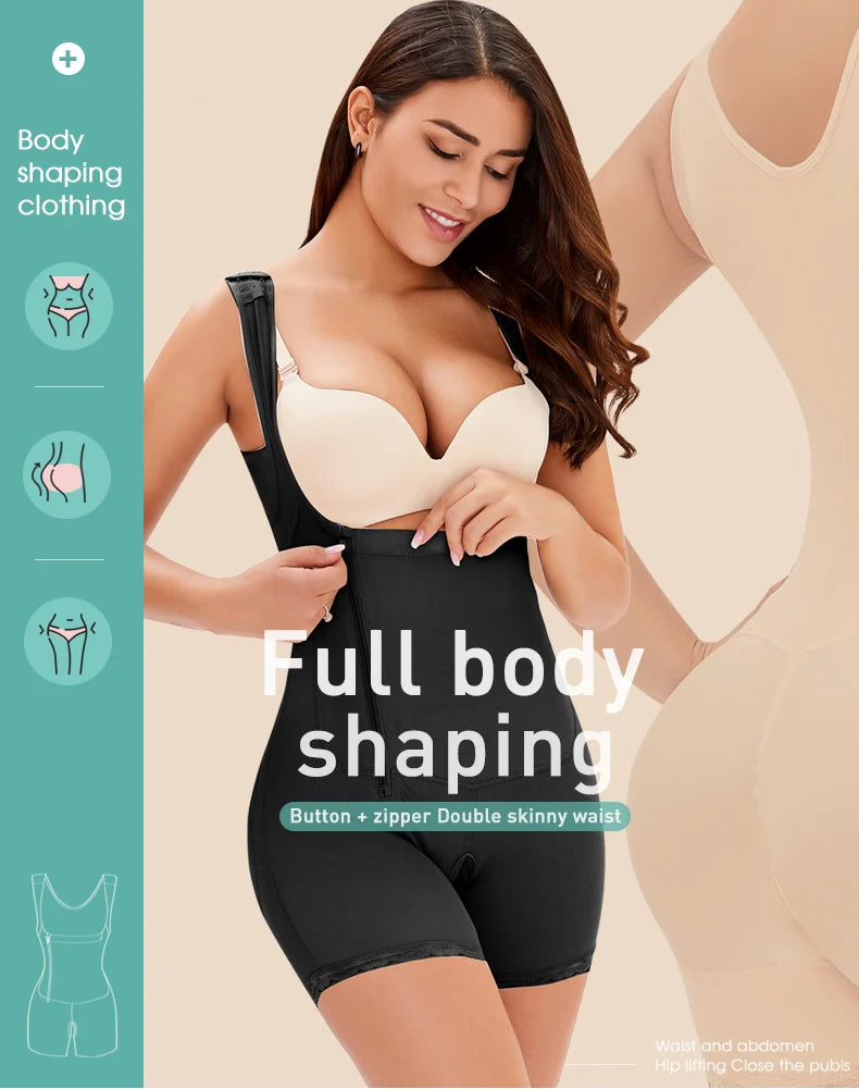 Women Full Body Shapewear Open-Bust Underwear Waist Trainer Corset Seamless Slimming Bodysuit Butt Lifter Plus Size 6XL.
