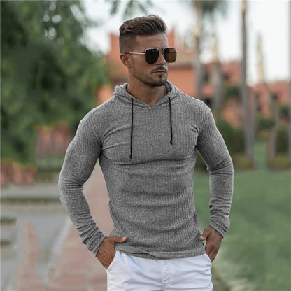 New Fashion Winter Hooded Sweater Men Warm Turtleneck Mens Sweaters Slim Fit Pullover Men Classic Sweter Men Knitwear Pull Homme.