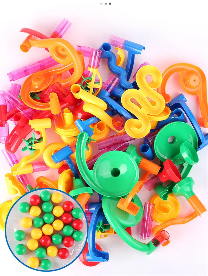 29-142PCS Marble Run Building Blocks Marbles Slide Toys For Children DIY Creativity Constructor Educational Toys Children Gift