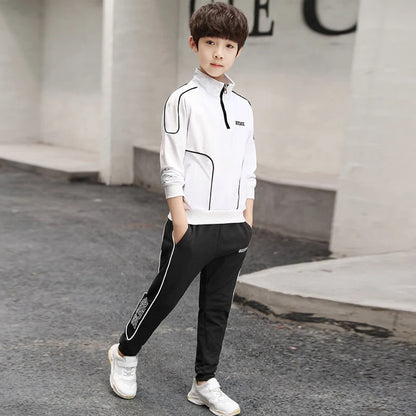 Spring Autumn Teenager Boys Clothing Sets Child Fashion Letter Sweatshirt + Pants 2Pcs Kids Tracksuit 4 5 6 7 8 9 10 11 12 Years.