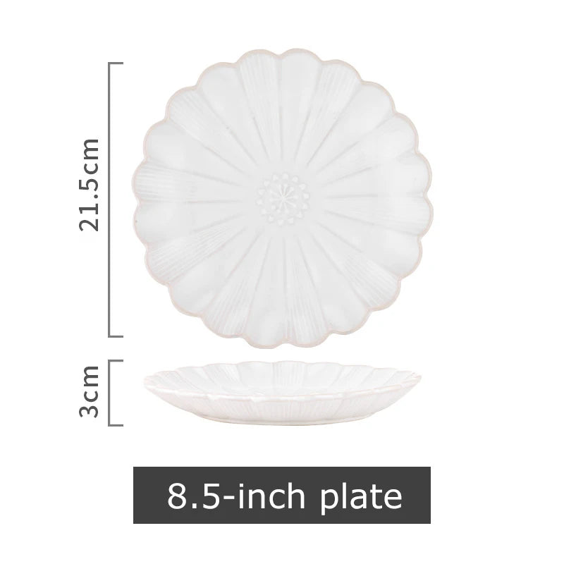 1pc Japanese Dinnerware Ceramic White Blue Dinner Plate Serving Dishes Rice Ramekin Sauce Bowl Microwave Safe