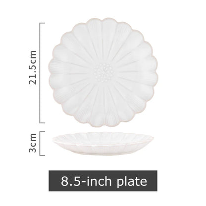 1pc Japanese Dinnerware Ceramic White Blue Dinner Plate Serving Dishes Rice Ramekin Sauce Bowl Microwave Safe