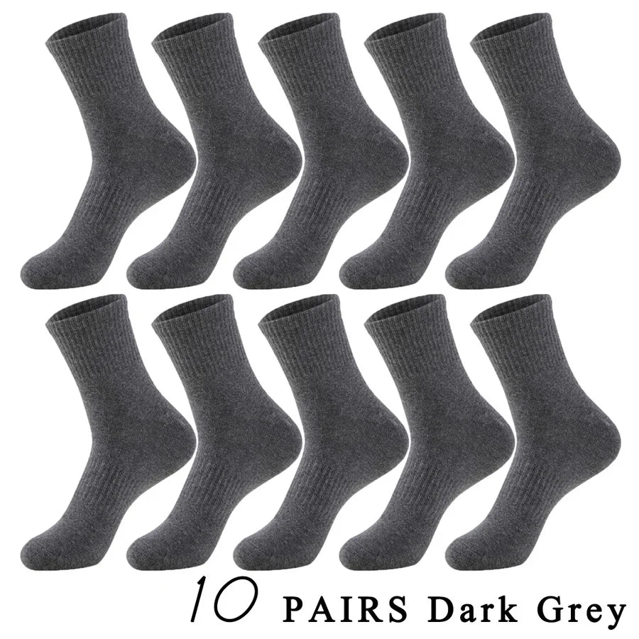 5 Pairs/Lot Socks Men Cotton Running Casual Thick Solid Compression Breathable Outdoor Travel Long High Crew Sock Male 4 Styles.