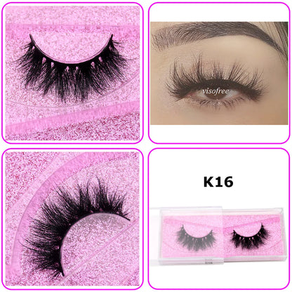 Mink Eyelashes Hand Made Crisscross False Eyelashes Cruelty Free Dramatic 3D Mink Lashes Long Lasting Faux Cils for Makeup Tools