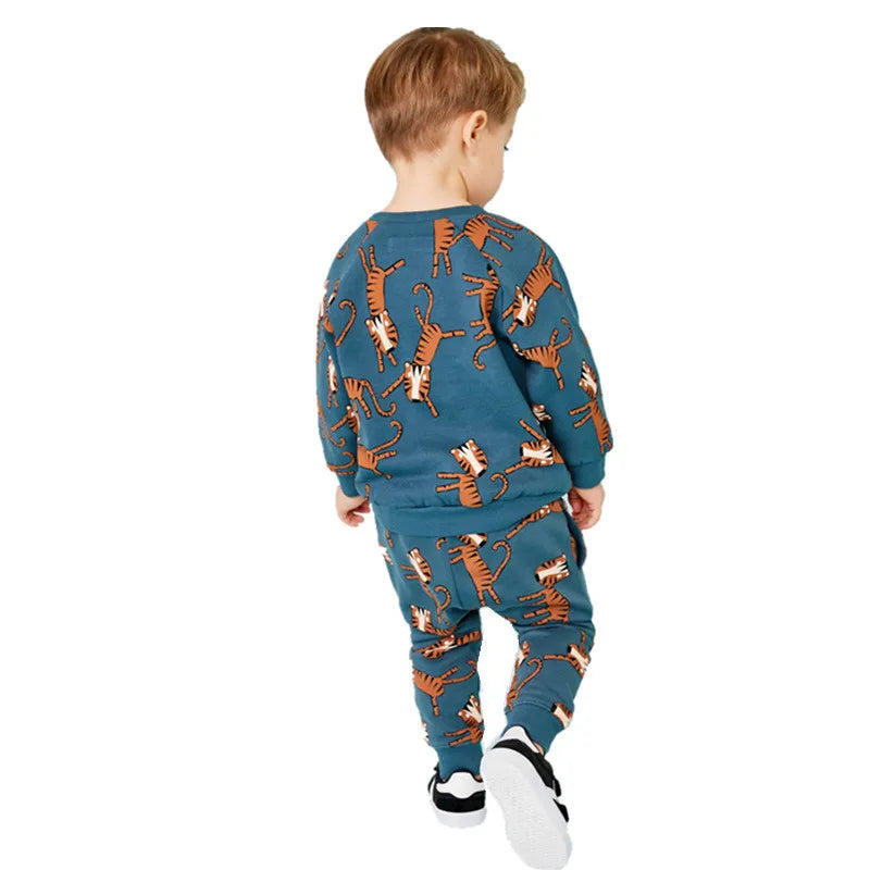   Jumping Meters New Baby Boys Clothing Sets Autumn Winter Cartoon Tiger Printed Cotton Boys Girls Outfit Long Sleeve Shirt Pant.