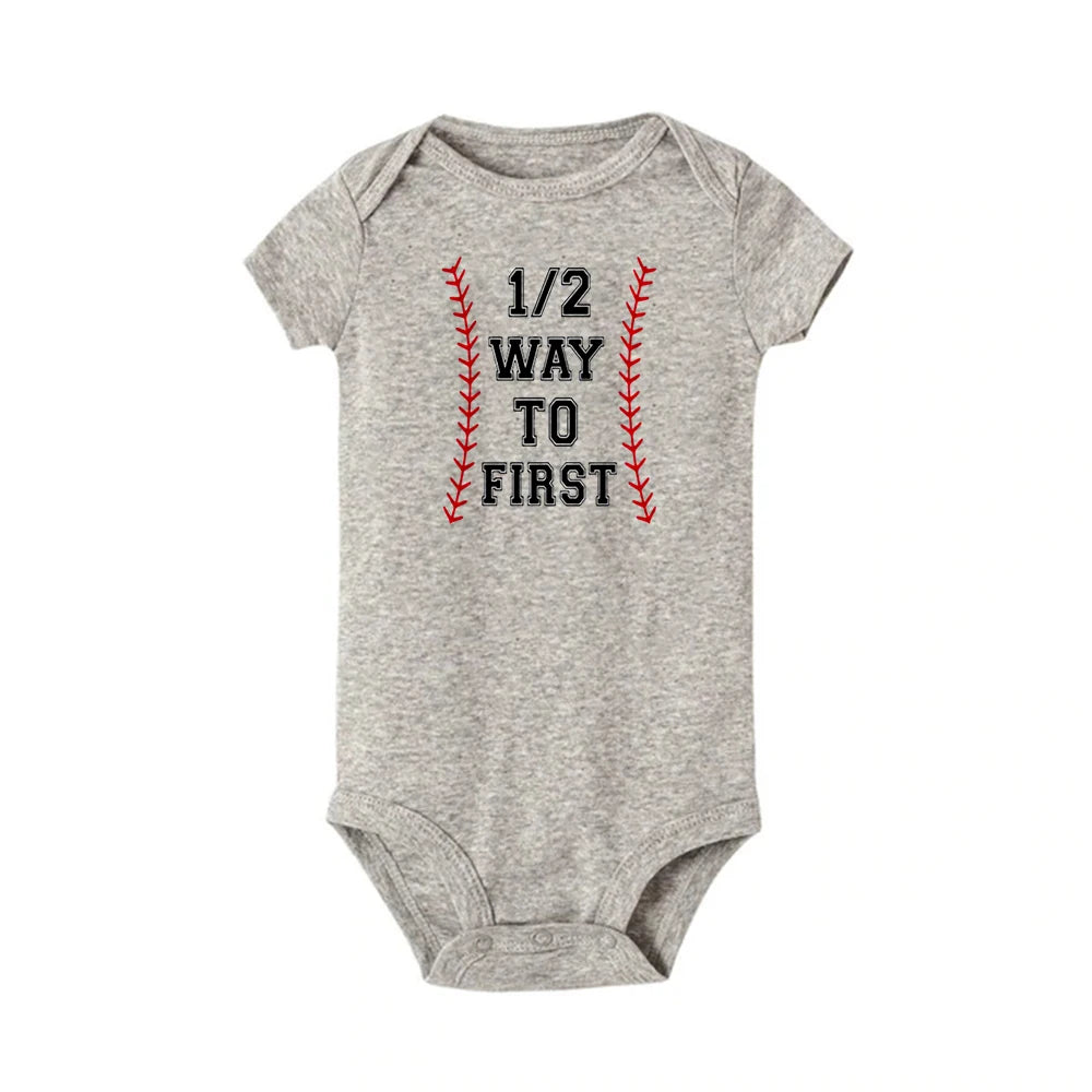 Eine hälfte geburtstag strampler Halb brithday hemd 1/2 Halb Geburtstag einteiliges Junge halbe geburtstag outfits Geschlecht Neutral Baby geschenk