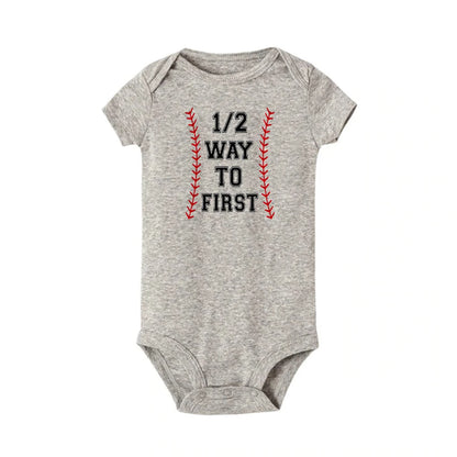 Eine hälfte geburtstag strampler Halb brithday hemd 1/2 Halb Geburtstag einteiliges Junge halbe geburtstag outfits Geschlecht Neutral Baby geschenk