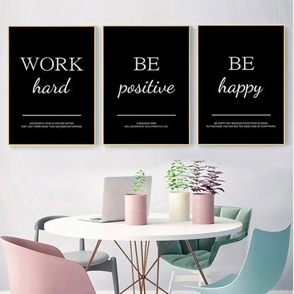 Modern Simple Inspirational Quotes Canvas Art Painting Prints Nordic Wall Decorative Posters for Living Room Office Home Decor.