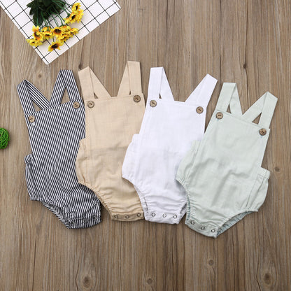11 farbe Neugeborene Jungen Mädchen Body Sommer Taste Overall Striped Beiläufige Sleeveless Backless Solide Outfits Kleidung