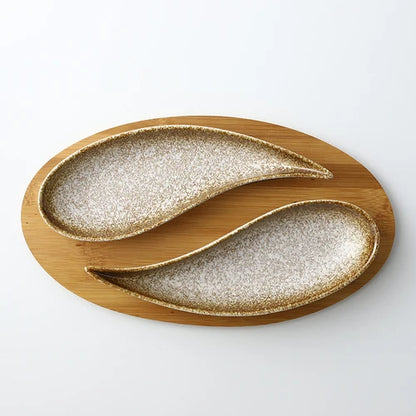 Japanese snack tray creative cold cut snack small dish ceramic sushi plate fruit plate household tableware daily tableware.