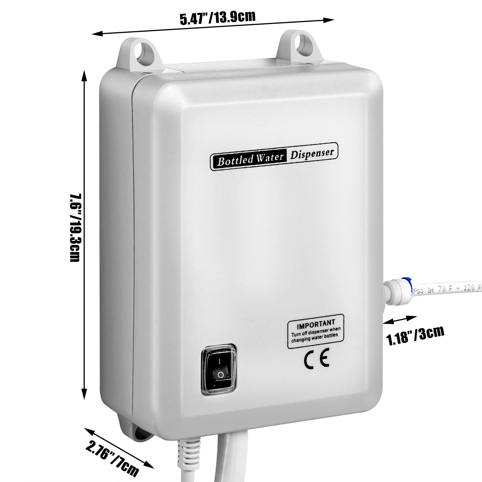 SucceBuy Bottled Water Dispensing Pump w/PE Pipe 1 Gal/MIN 40 PSI for Coffee Tea Machine Water Dispenser Refrigerator Ice Maker.