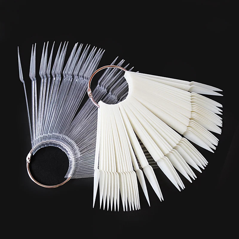 80/50/20pcs Nail Display Sticks Nail Swatch False Nail Tips Nail Gel Polish Practice Clear Display Board for Nail Art Tools.