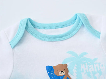 Kavkas 3-6 Teile/los Baby Jungen Body Kurzarm Baumwolle Neugeborene Kleidung Cartoon Print Sommer Kleinkind Overalls.