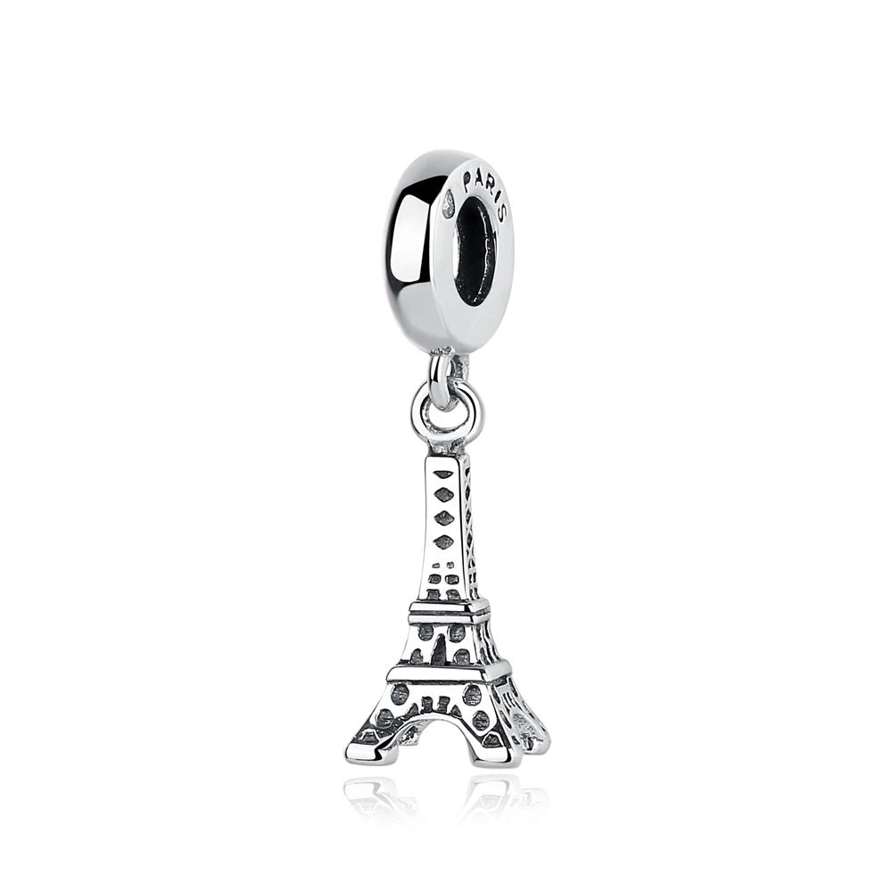Original 925 Sterling Silver Charms Love Travel London Bus Suitcase Paris Beads Fit Brand Bracelets Necklaces Women DIY Jewelry