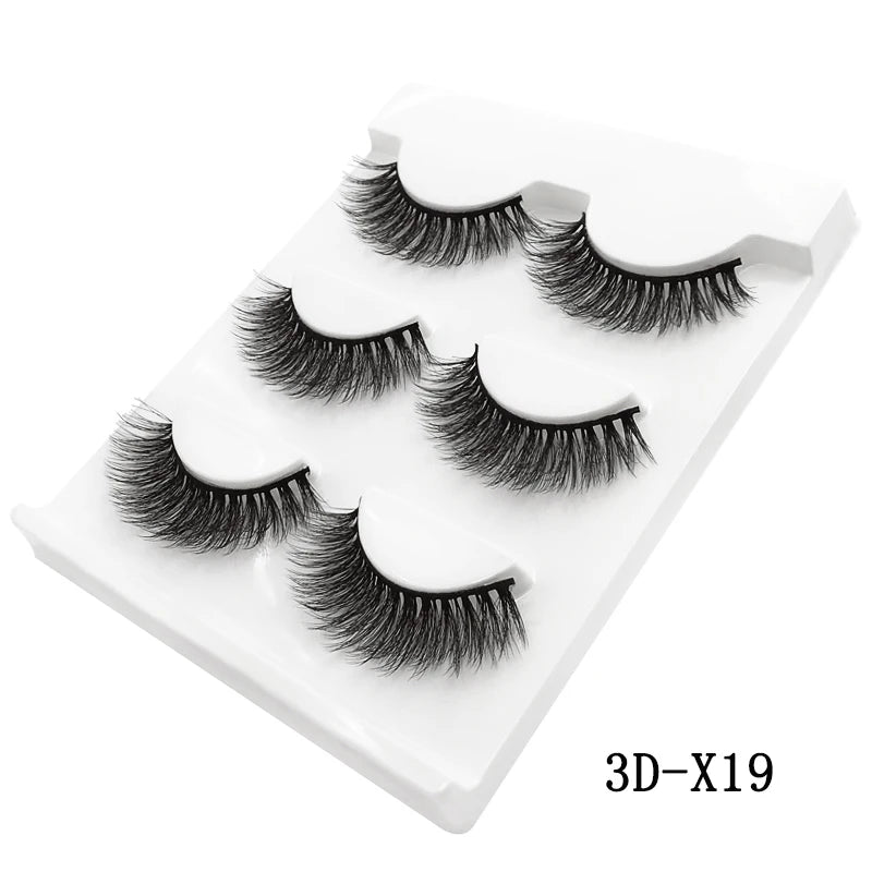 3 Pairs natural false eyelashes thick makeup real 3d mink lashes soft eyelash extension fake eye lashes long mink eyelashes 3d.