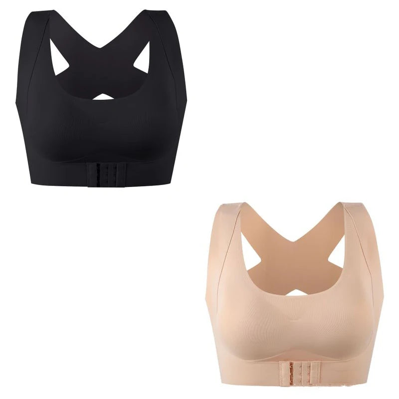 1pcs/2pcs/3pcs Women Bras For Women Push Up Bra Posture Corrector Bralette Front Closure Female Underwear Cross Back Tops.