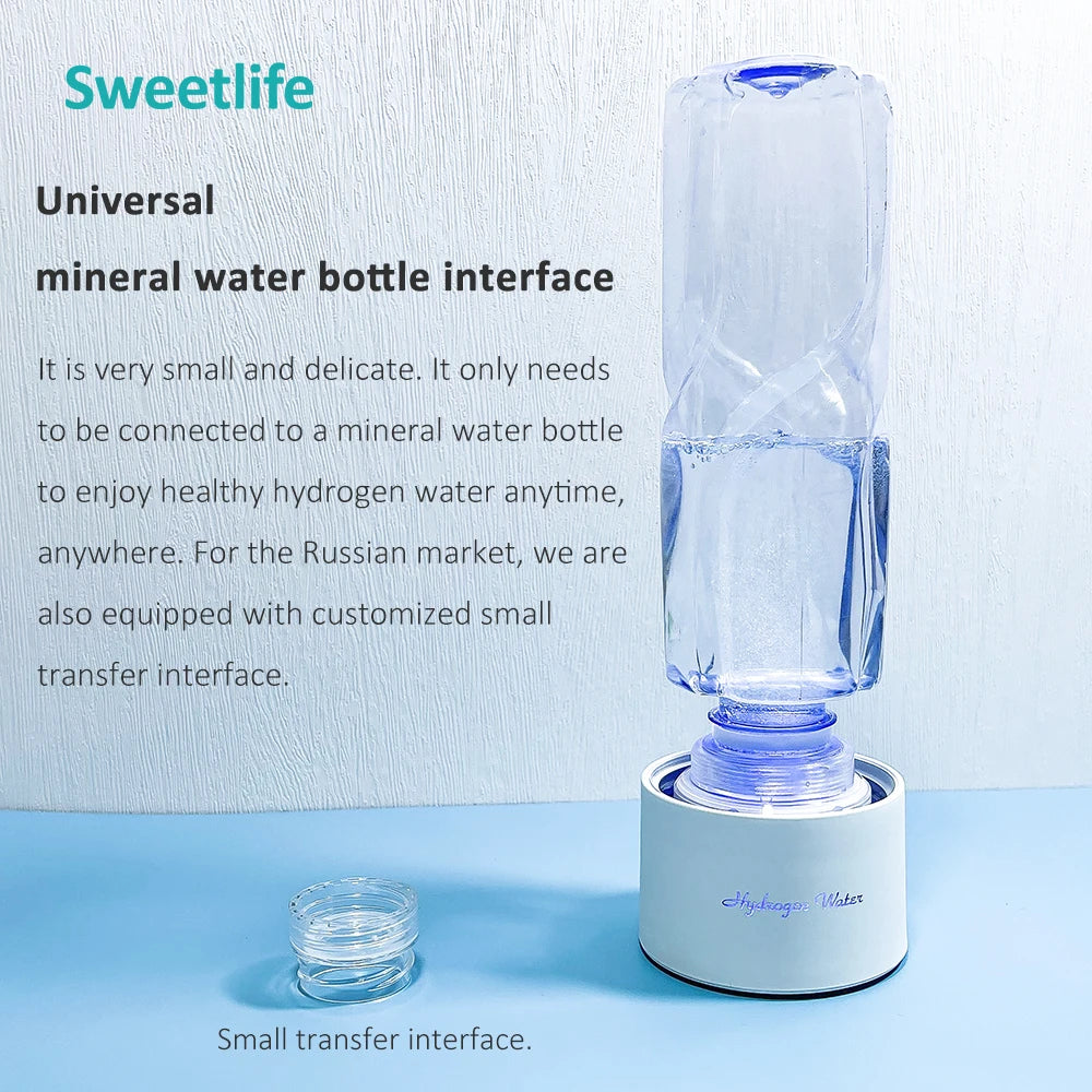 Max 3000ppb Hydrogen Rich Water Generator- 3 in 1 use(Breath with tube) DuPont SPE+PEM Dual Chamber H2 electrolysis Water Bottle.