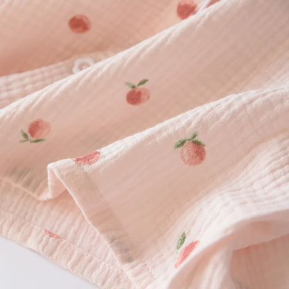 2025 sommer Damen Kurzarm Shorts Pyjamas Set 100 % Baumwolle Krepp Tuch Dünne Hause Service Zwei-stück Frühling und Herbst Lose