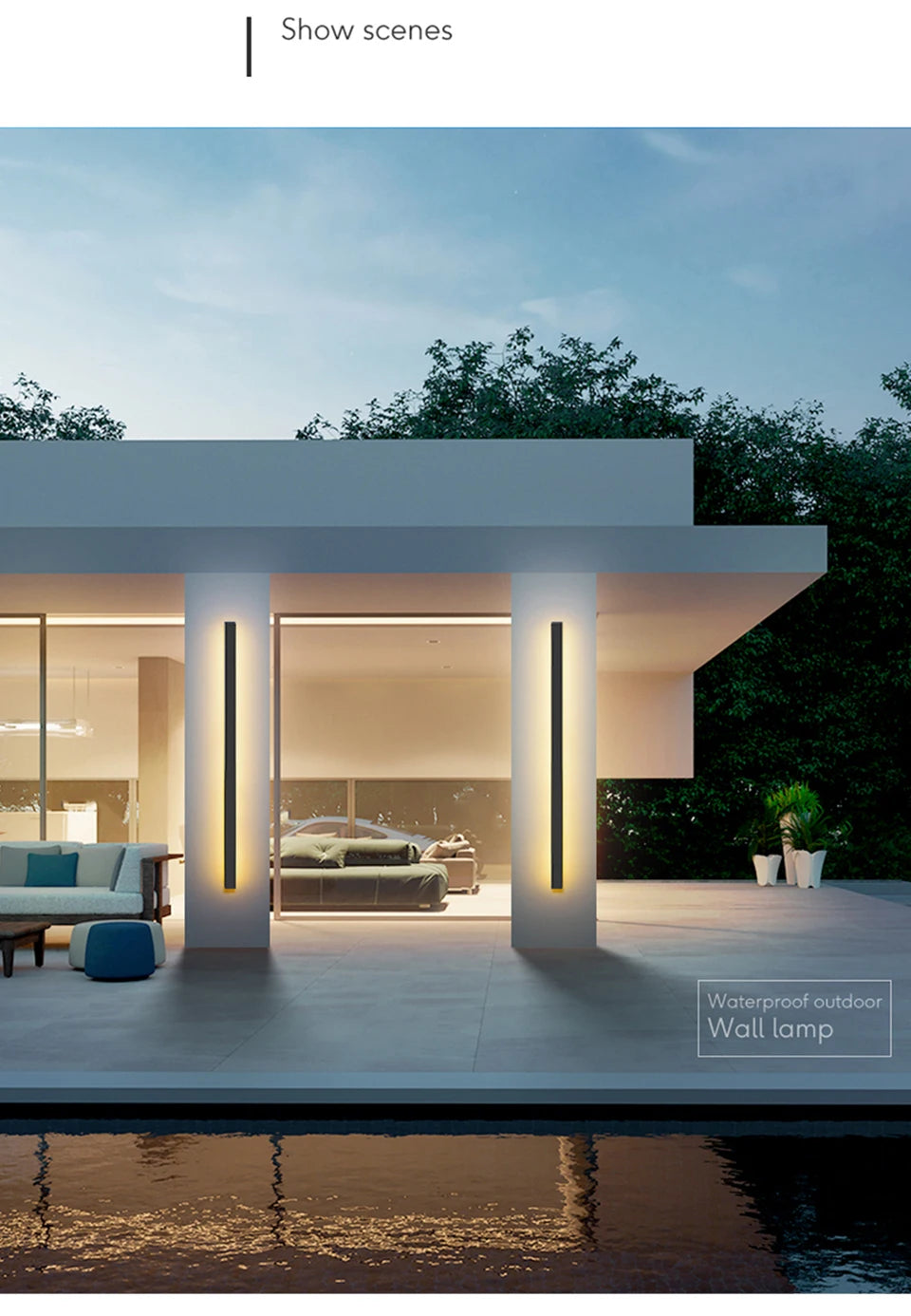 LED-Außenwandleuchte, modern, wasserdicht, IP65, Villa, Veranda, Garten, Terrasse, Exterio, Wandleuchte, regenfest, vor der Garagentorlampe.