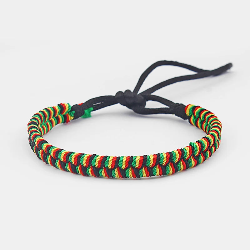 5pcs Mixed Rasta Friendship Bracelet WRISTBAND Cotton Silk Reggae Jamaica Surfer Boho.