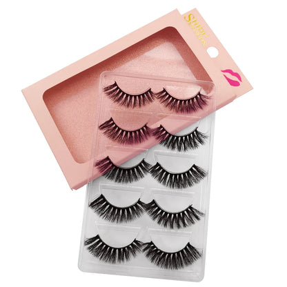 SHIDISHANGPIN 5 Pairs Eyelashes Natural Mink Eyelashes Fluffy 3d Mink Lashes Thick False Lashes Makeup Fake Eyelashes cilios.