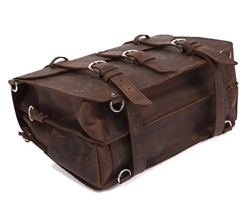 Vintage Crazy Horse Echtes Leder Männer Reisetaschen Gepäck Reisetasche Leder Männer Duffle Bag Große Männer Wochenende Tasche Übernachtung