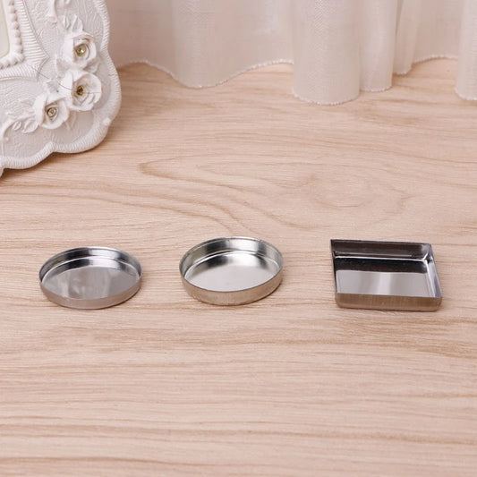 HUAMIANLI 10 Pcs New 3 Size Empty Magnetic For Eye Eyeshadow Shadow Makeup Powder Fundation Refill Palette Silver.