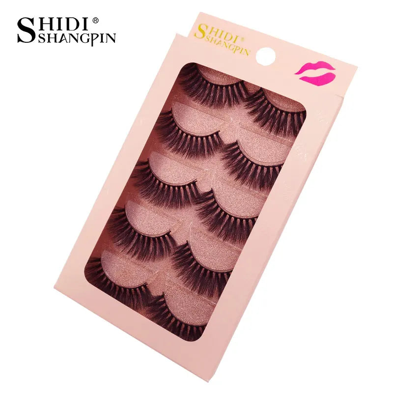 SHIDISHANGPIN 5 Pairs Eyelashes Natural Mink Eyelashes Fluffy 3d Mink Lashes Thick False Lashes Makeup Fake Eyelashes cilios.