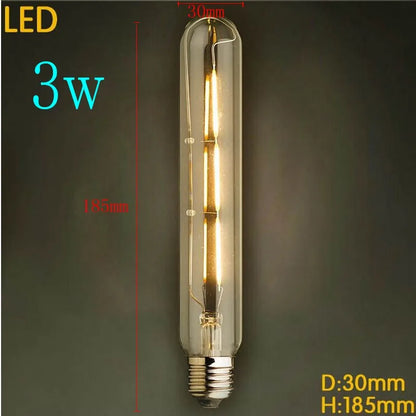 220V Vintage Antique Retro LED Edison Bulb E27 Tube Light Bulbs Warm Yellow / Warm white Filament Edison Lamp(2W 3W 4W 6W).
