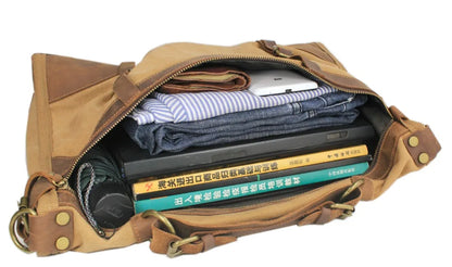 Vintage Retro militär Leinwand + Leder männer reisetaschen gepäck taschen männer wochenende Tasche Übernachtung duffle taschen tote Freizeit M314 #.