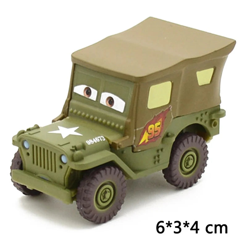 Disney Pixar Cars 2 3 Lightning McQueen Race Div Fritter Miss Tractor Frank 1:55 Diecast Metal Alloy Model Car For Kid Xmas Gift