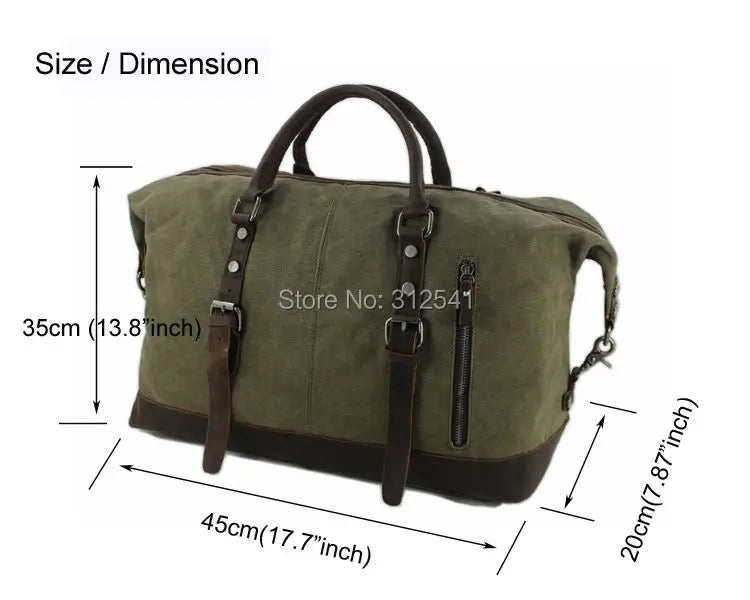 Vintage military Leinwand Leder männer reisetaschen Tragen auf Gepäck taschen Männer Duffel taschen reise tote große wochenende Tasche Übernachtung.