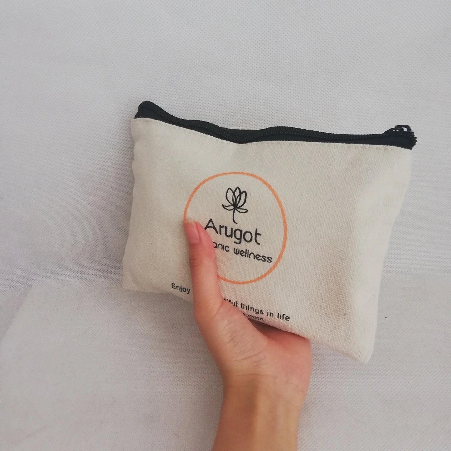 100Pcs Small Eco Friendly Custom Cotton Blank Zipper Pouch Make Up Bags Plain White Cotton Canvas Makeup Cosmetic Bag With Logo.