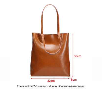 Cow Leather Bag Ladies Genuine Leather Handbags Big Women Bag Large Vintage Female 2023 Office Hand Shoulder Bags For Women Tote.