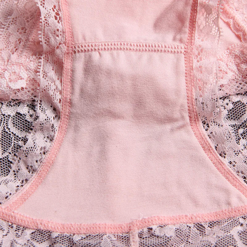 Women Modal Transparent Sexy Lace Underwear Plump Lady 3XL Large Size Hollow Seamless Panties High-Rise Soft Big Briefs.