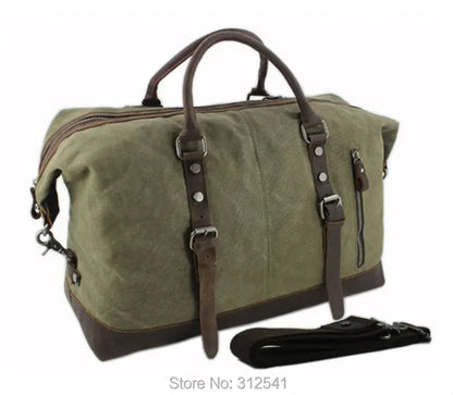 Vintage military Leinwand Leder männer reisetaschen Tragen auf Gepäck taschen Männer Duffel taschen reise tote große wochenende Tasche Übernachtung.