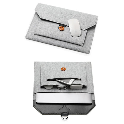 11.6/13/14/15"Laptop Sleeve Felt Ultralight Notebook Tablet Pad Case Multi-pocket Pouch Bag Briefcases for Apple Macbook/ Asus.